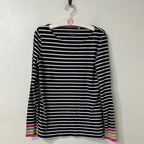 Boden Tops - Boden Black and White Striped Long Sleeve Tee